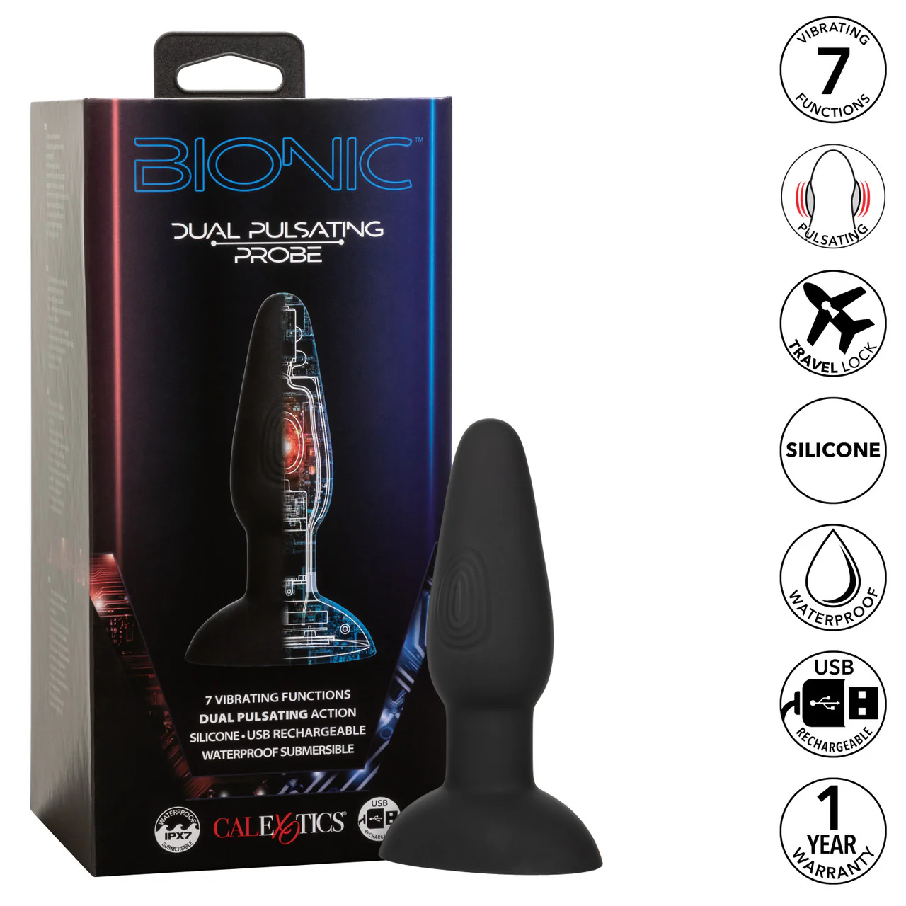 Bionic Dual Pulsating Probe Rechargeable Silicone Anal Stimulator - Image 6