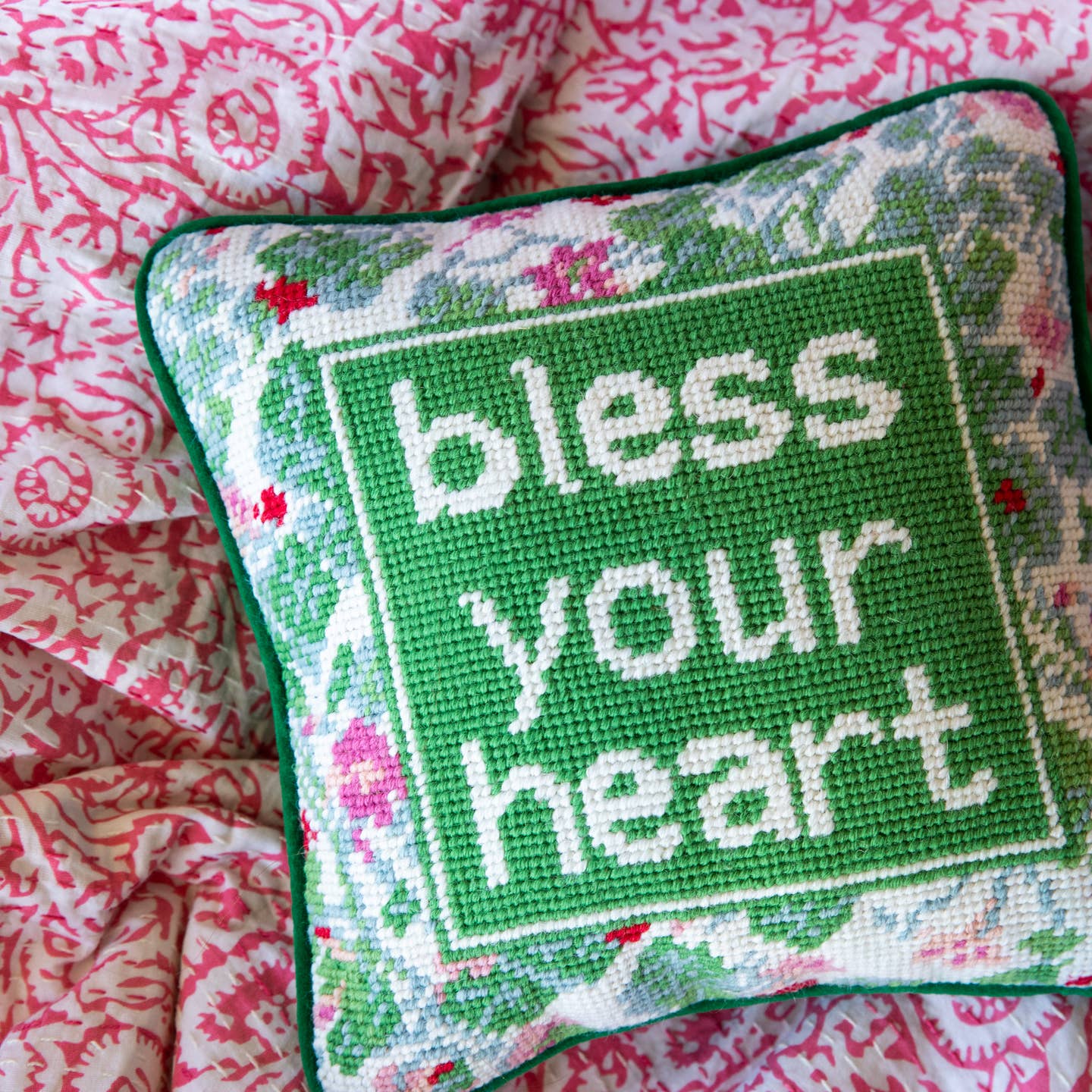 Bless Your Heart Needlepoint Pillow - Image 4