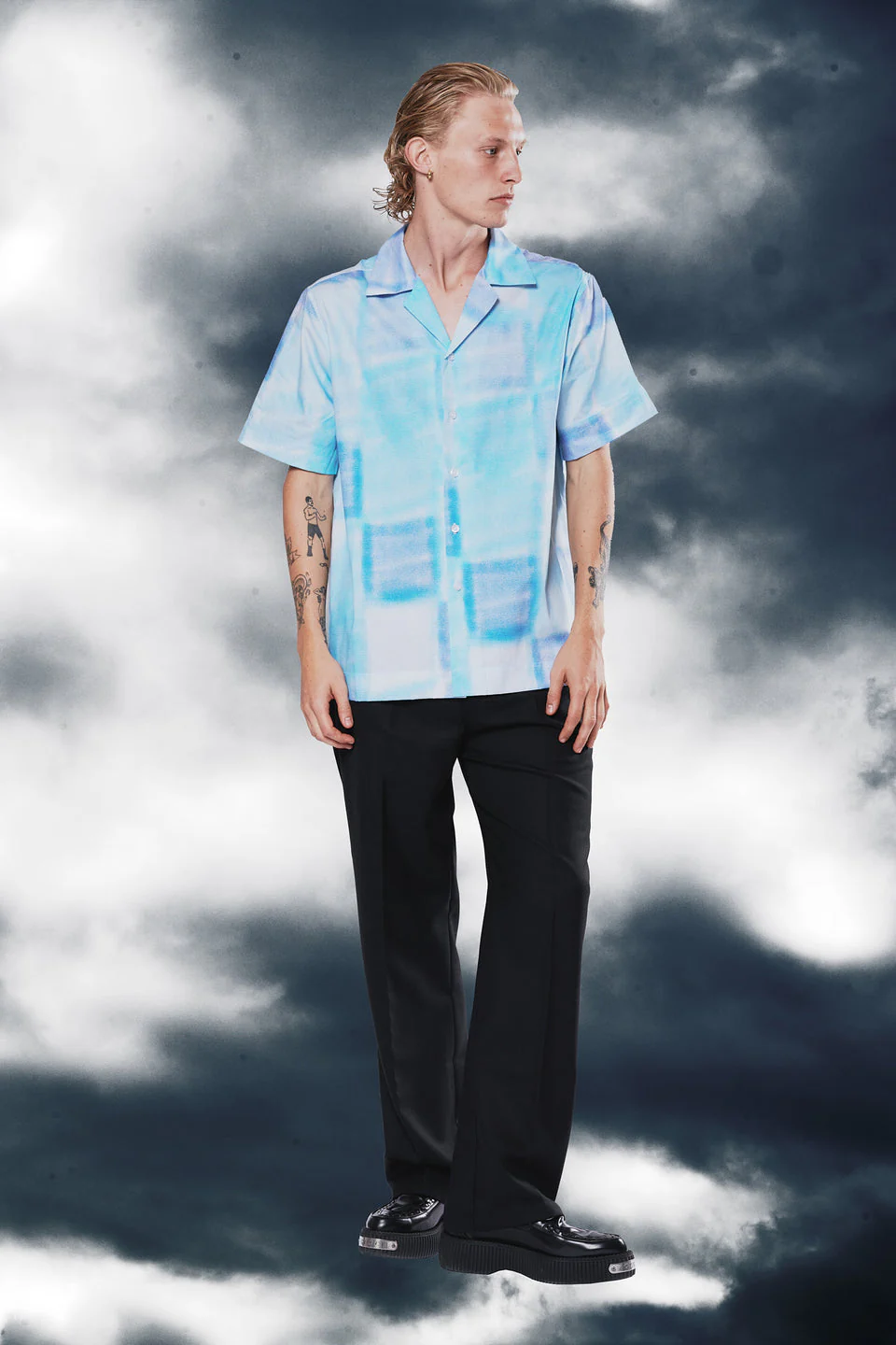 Blue Check Shirt by ISNURH FW 24-25 - Image 4