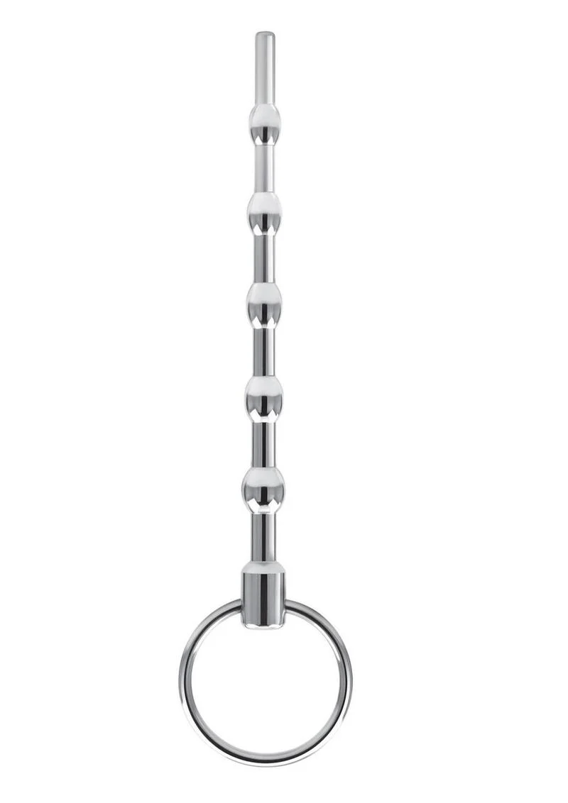 Blue Line Beaded Urethral Sound 4.5in - Stainless Steel - Image 2