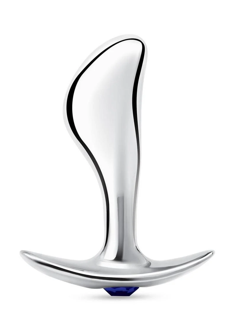 Blue Line Bling Prostate Massager Plug 2.5in - Stainless Steel - Image 2