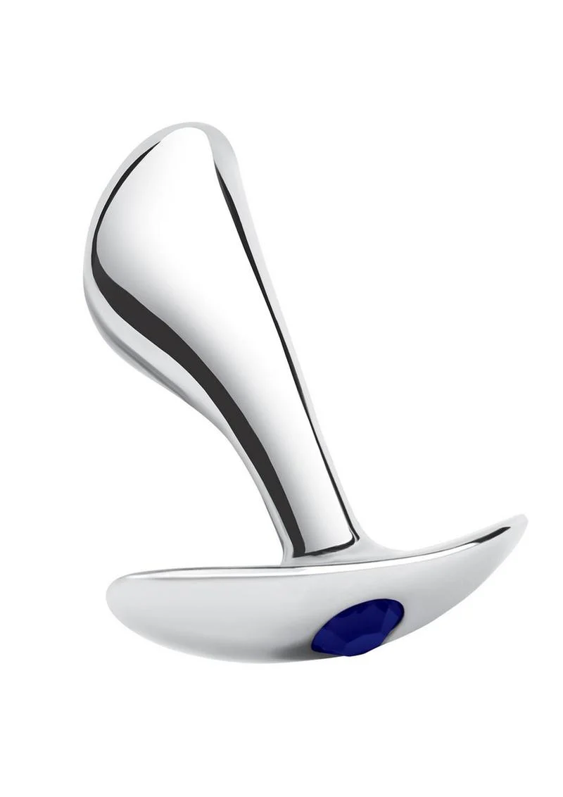 Blue Line Bling Prostate Massager Plug 2.5in - Stainless Steel - Image 3