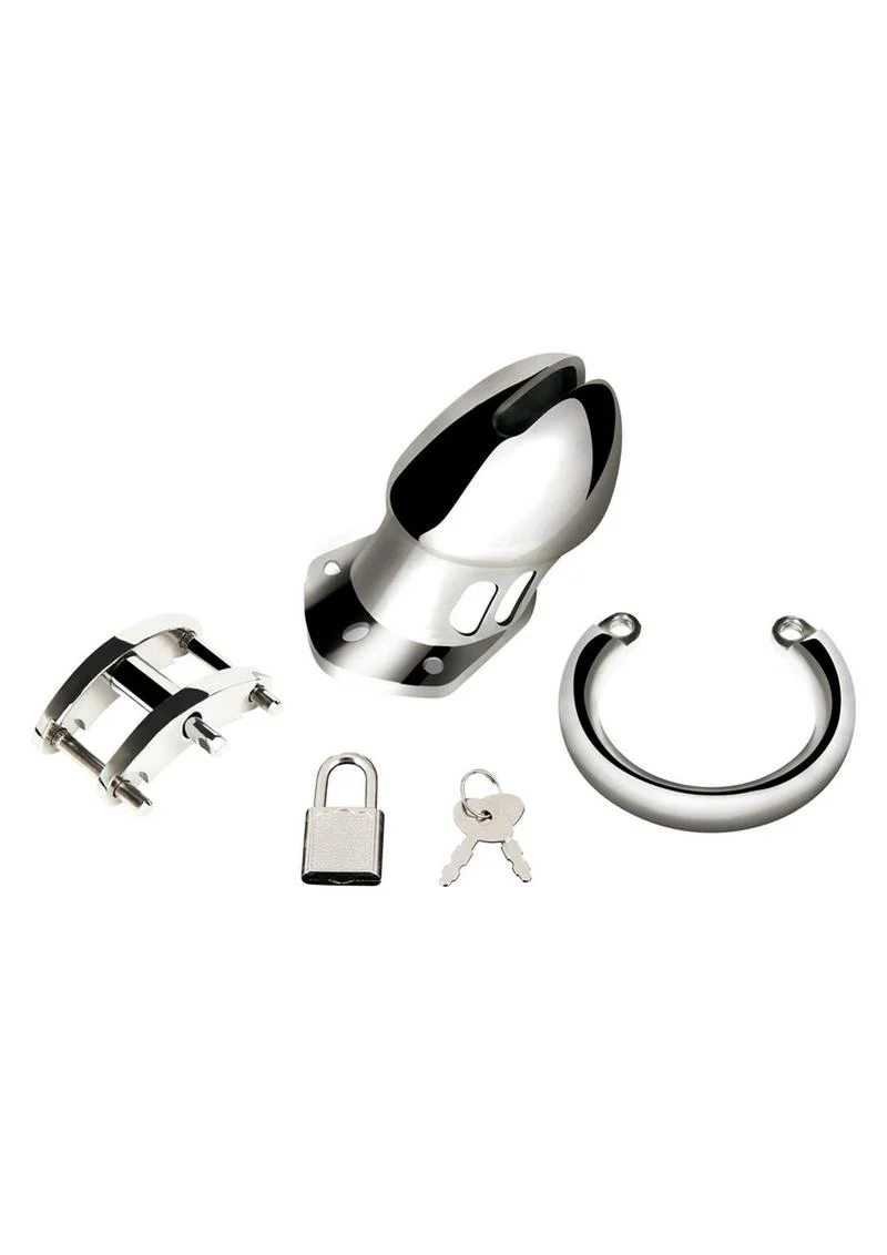Blue Line Cock Humiliation Chastity Cage - Small 2.75in - Stainless Steel - Image 4