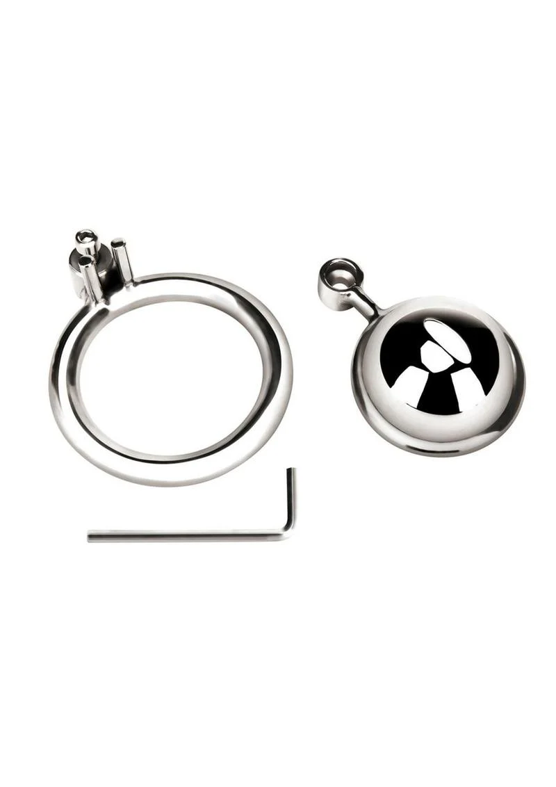 Blue Line Mini Cock Micro Chastity Cage - Stainless Steel - Image 4