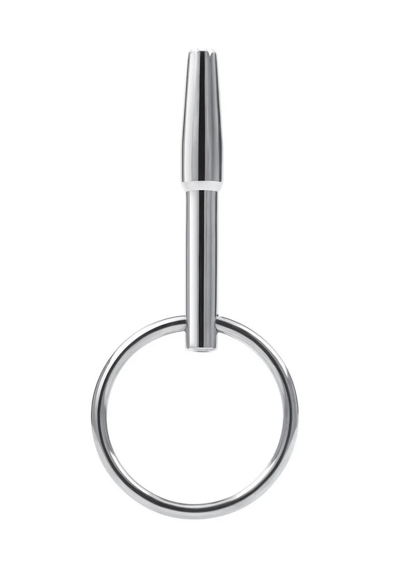 Blue Line Stainless Steel Penis Plug with Ring - Image 2