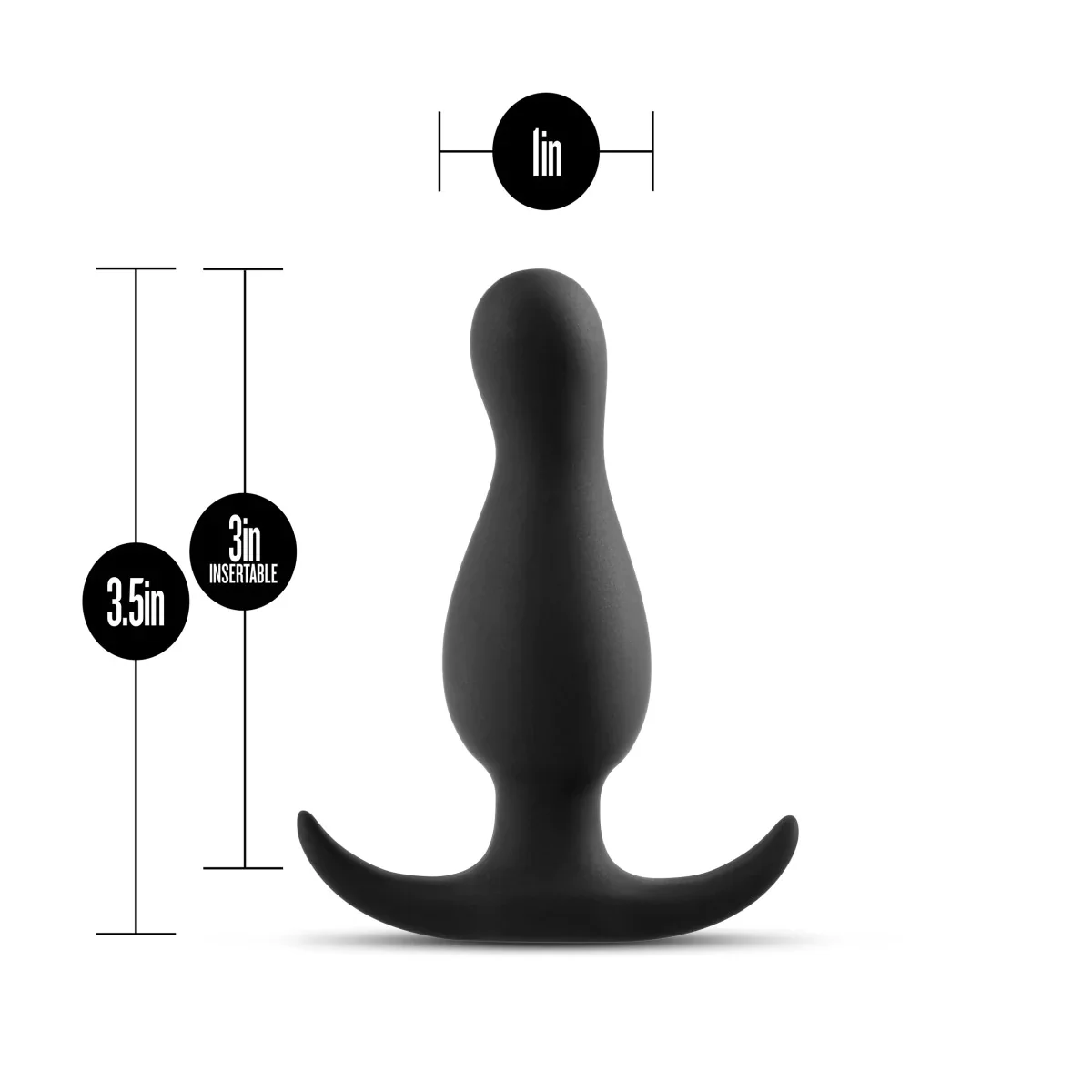 Blush Anal Adventures Platinum Curve Curved Black 3.5-Inch Anal Plug - Image 4