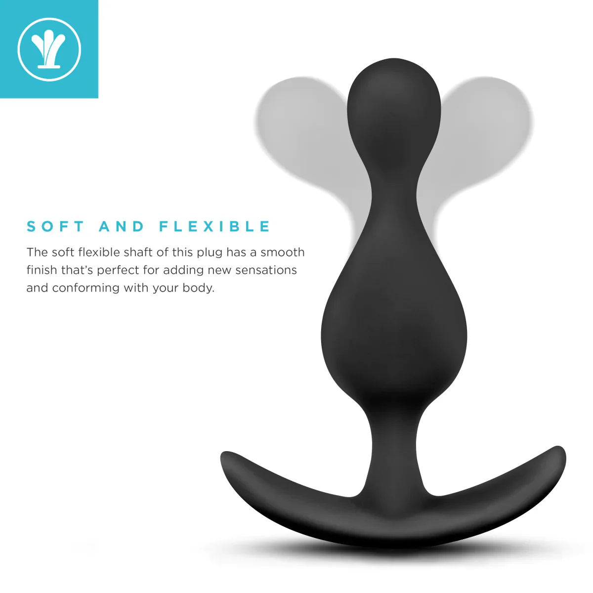 Anal Adventures Platinum Wave Black 4.5-Inch Anal Plug - Image 2