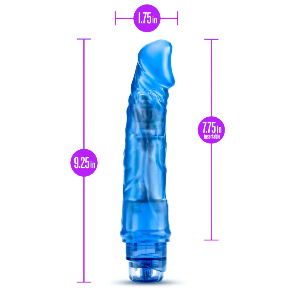 Blush B Yours Vibe 6 Realistic Blue 8.5-Inch Long Vibrating Dildo - Image 2