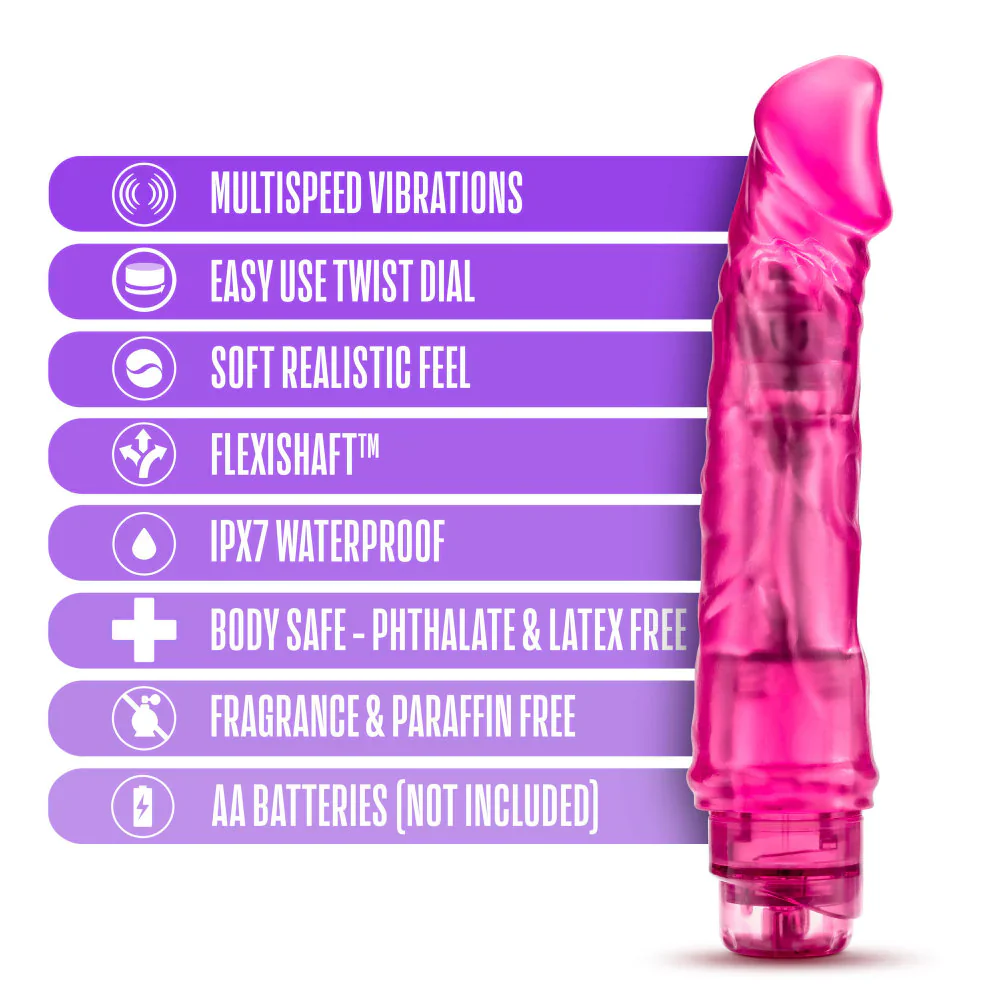 Blush B Yours Vibe 6 Realistic Pink 8.5-Inch Long Vibrating Dildo - Image 3