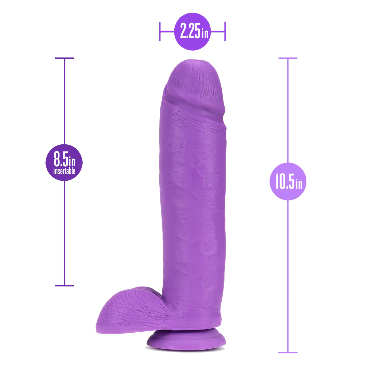 Neo Realistic Neon Purple 10.5-Inch Long Dildo - Image 2