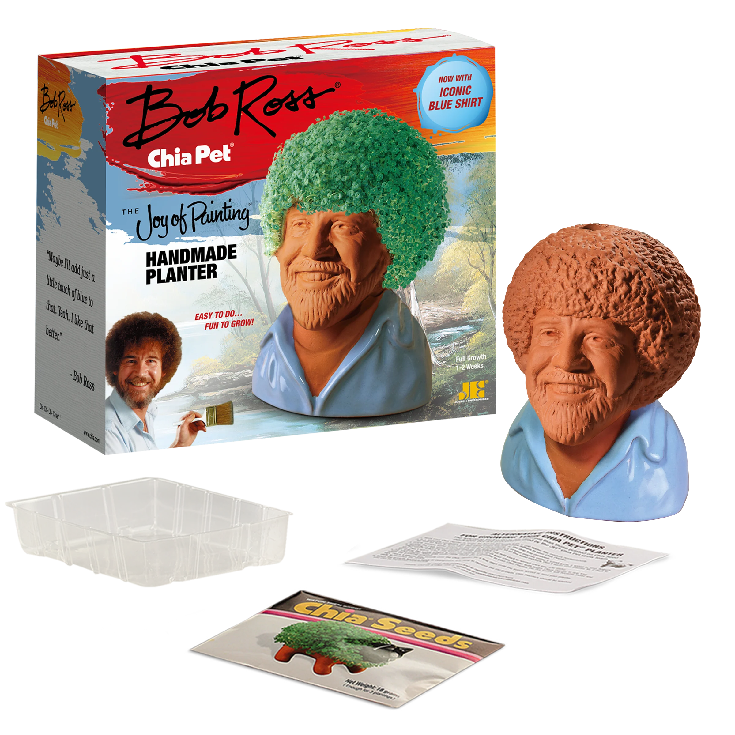 BOB ROSS CHIA PET (BLUE SHIRT)