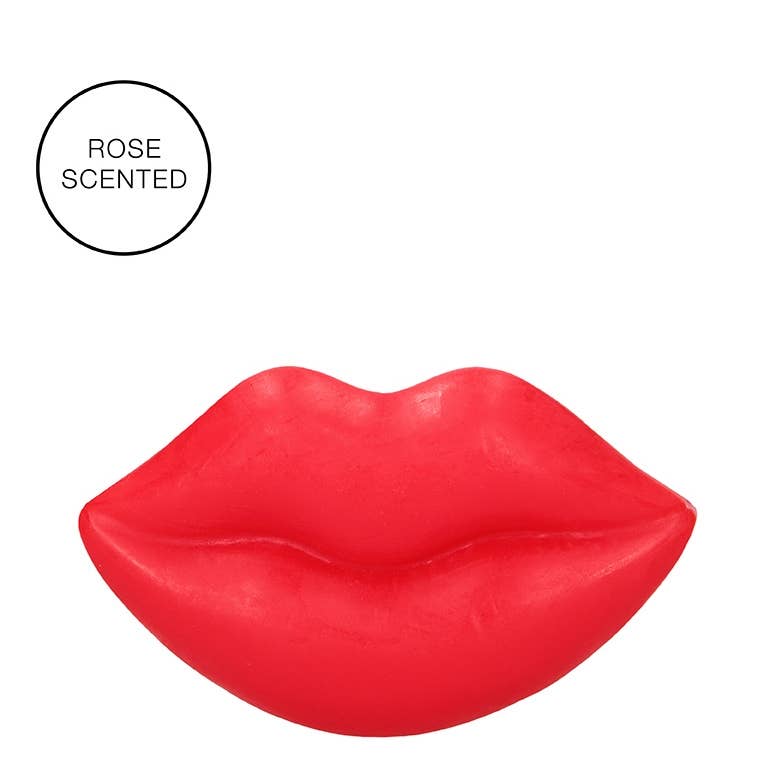 Bright Red Lip-Shaped Kiss Bar Soap - Image 2