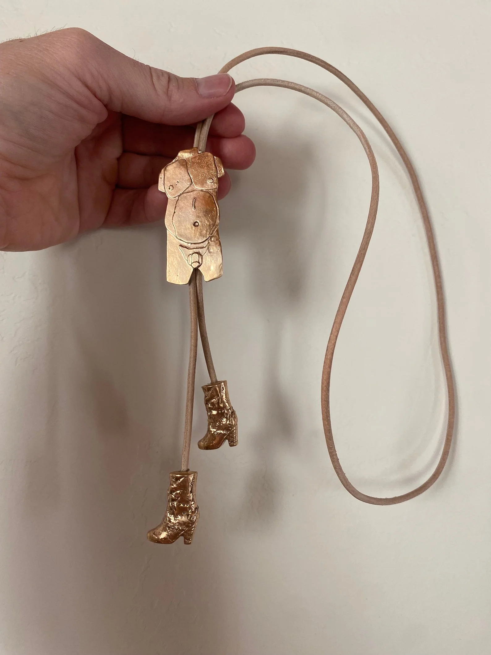 Bronze Bear body bolo tie by Gilty Boy - Image 2