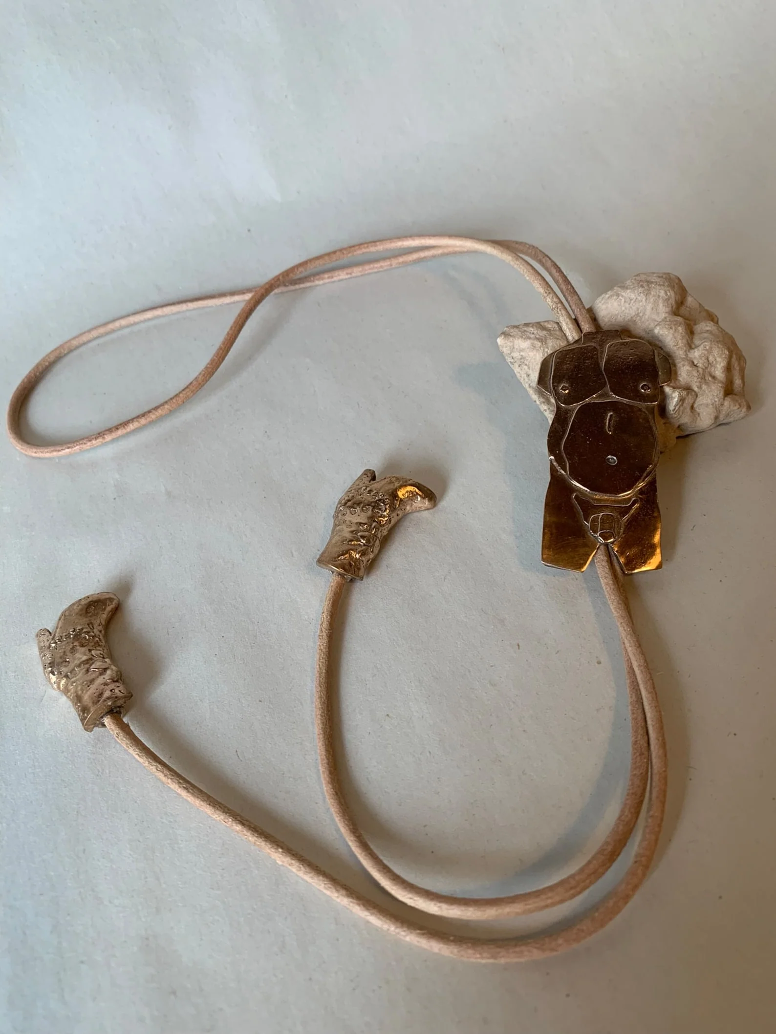 Bronze Bear body bolo tie by Gilty Boy - Image 3