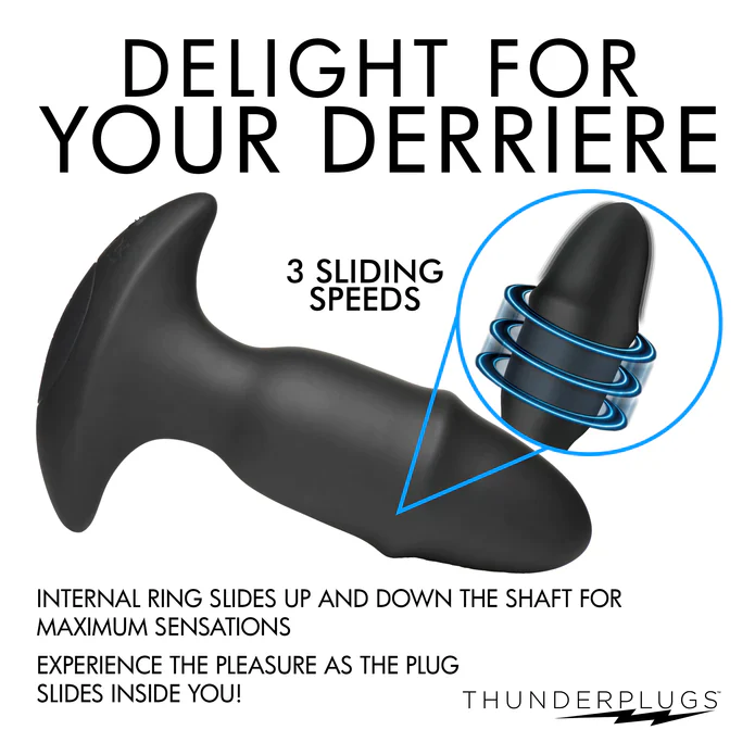 Butt Slider 10X Sliding Ring Silicone Missile Plug W/ Remote - Image 6