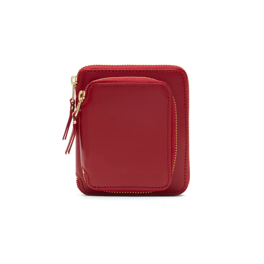 Comme des Garçons Outside Pocket Full Zip Around Wallet (Red SA2100) - Image 3