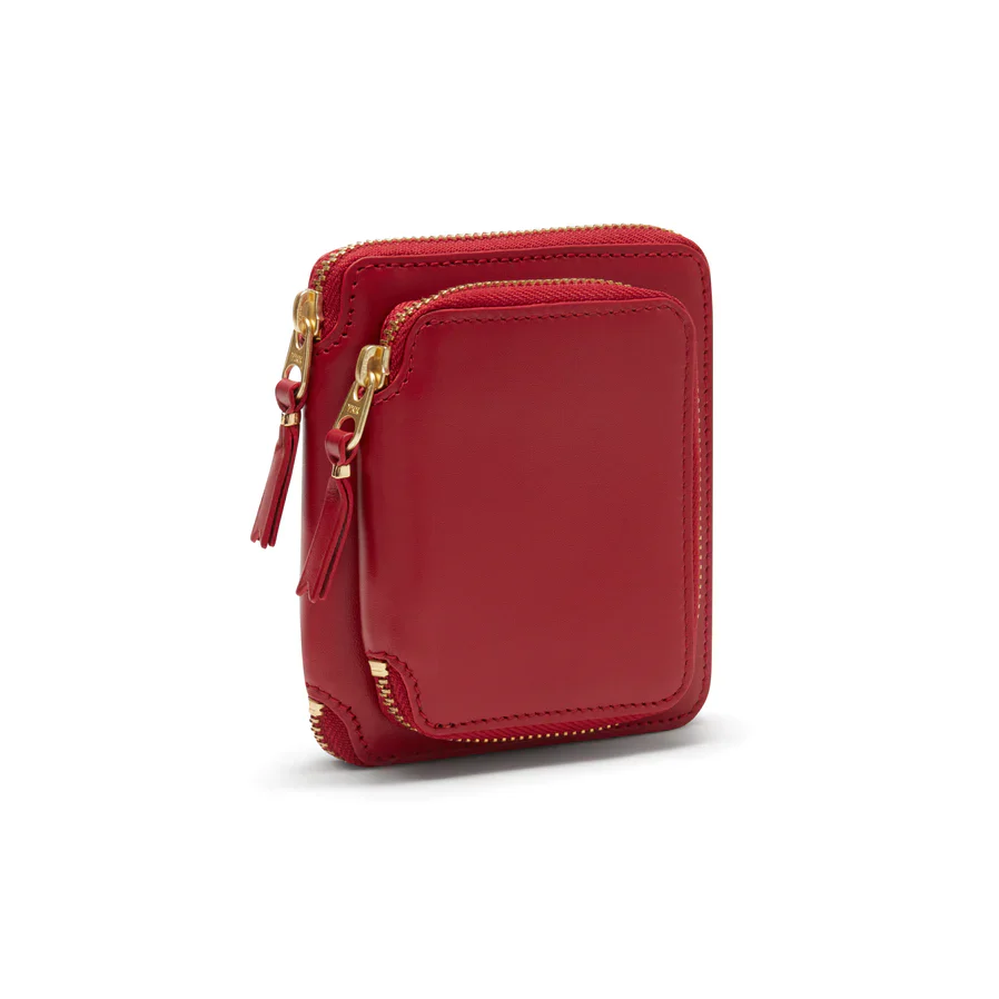 Comme des Garçons Outside Pocket Full Zip Around Wallet (Red SA2100) - Image 4