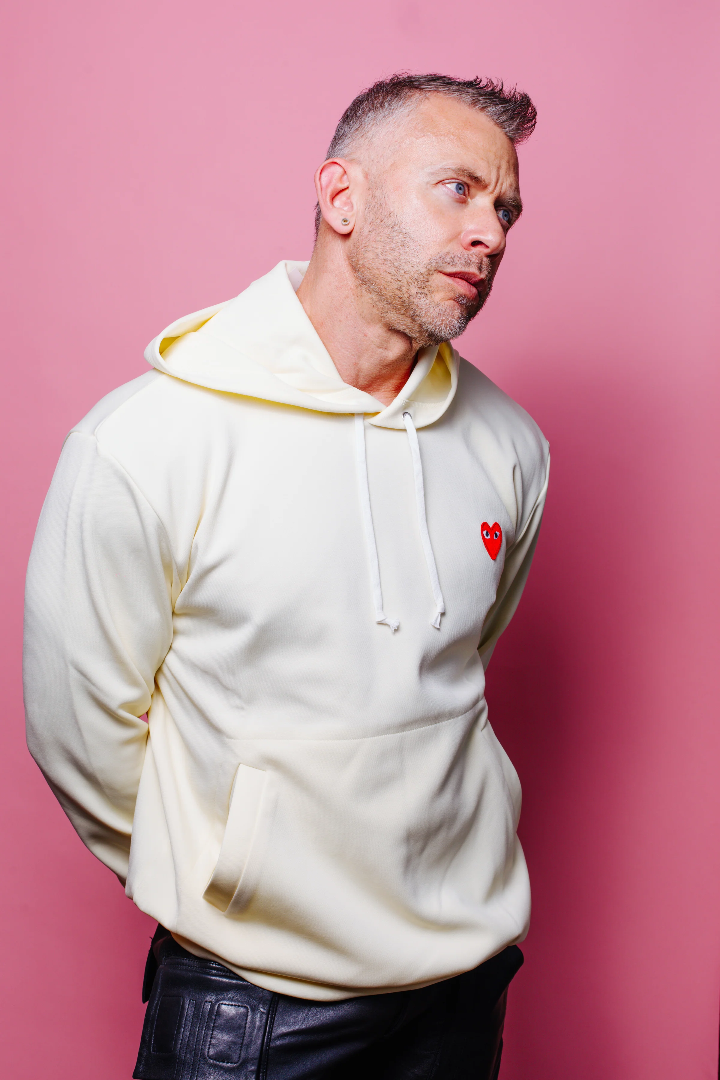 Comme des Garçons Play Sweatshirt Red Love Sports hoodie - Ivory - Image 3