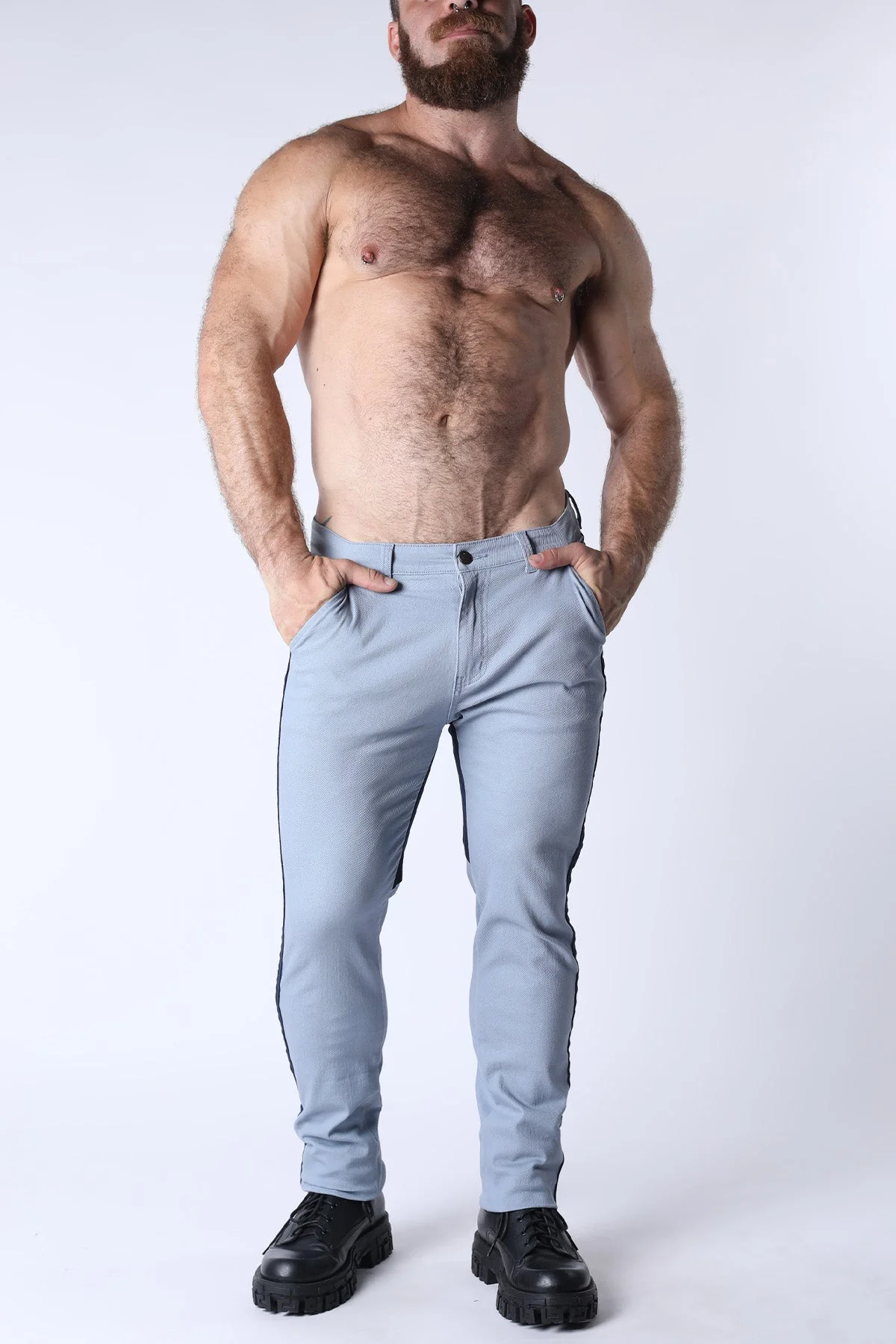CELLBLOCK 13 Brigade Twill Saddle Zipper Pant- Steel Blue - Image 3