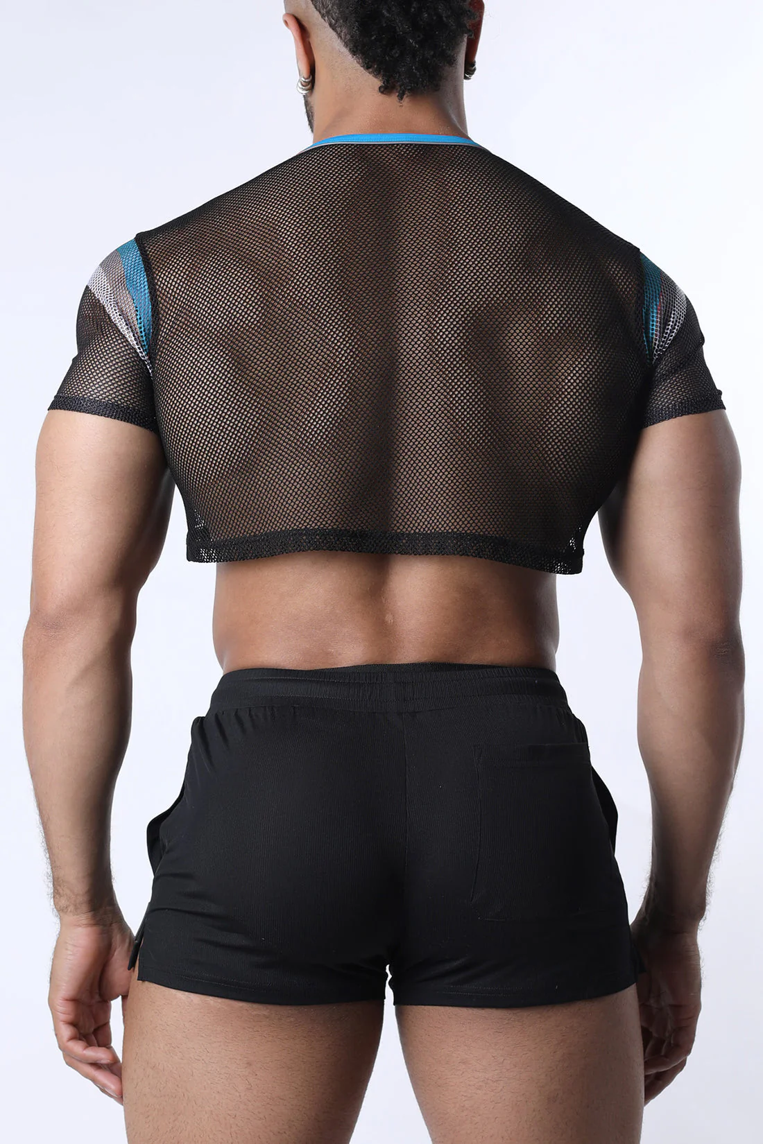 CELLBLOCK 13 Chain Reaction Mesh Crop Top - Blue - Image 2