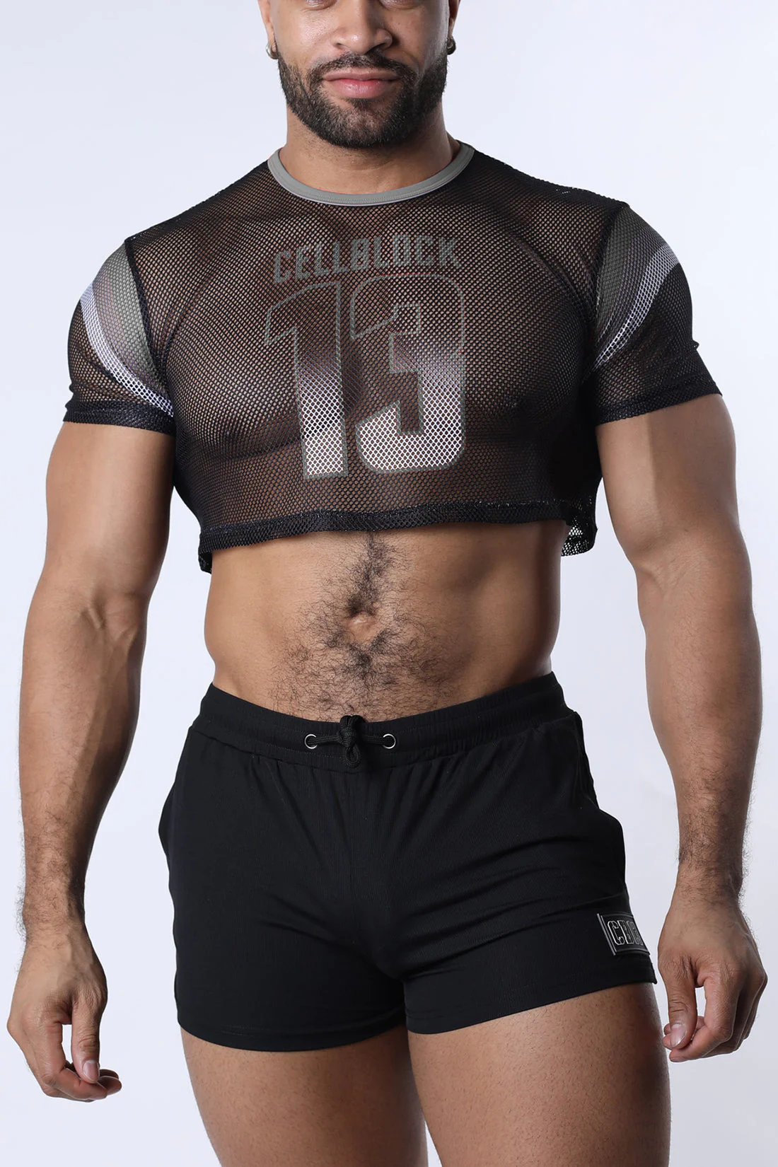 CELLBLOCK 13 Chain Reaction Mesh Crop Top - Gray - Image 2