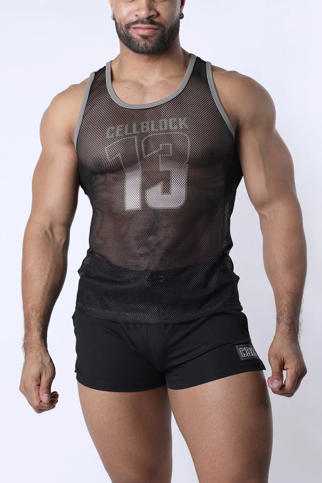 CELLBLOCK 13 Chain Reaction Mesh Tank Top - Gray
