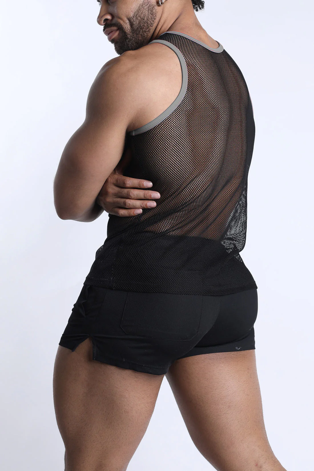 CELLBLOCK 13 Chain Reaction Mesh Tank Top - Gray - Image 2