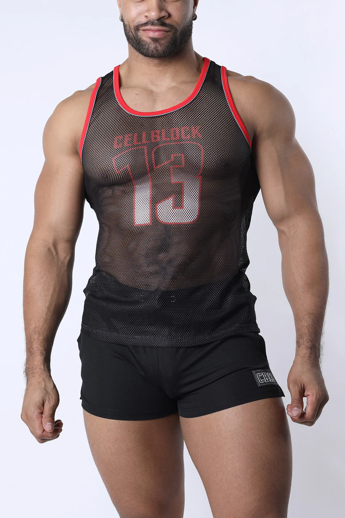 CELLBLOCK 13 Chain Reaction Mesh Tank Top - Red