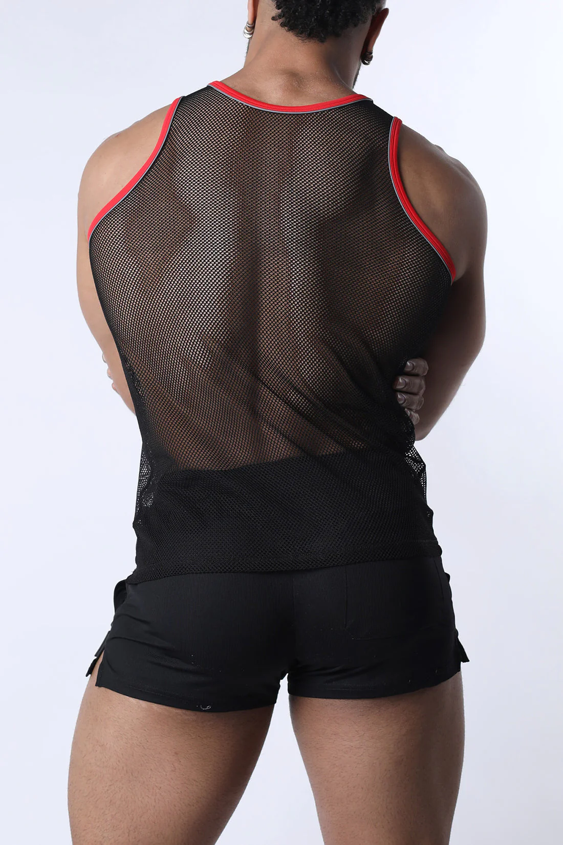 CELLBLOCK 13 Chain Reaction Mesh Tank Top - Red - Image 2