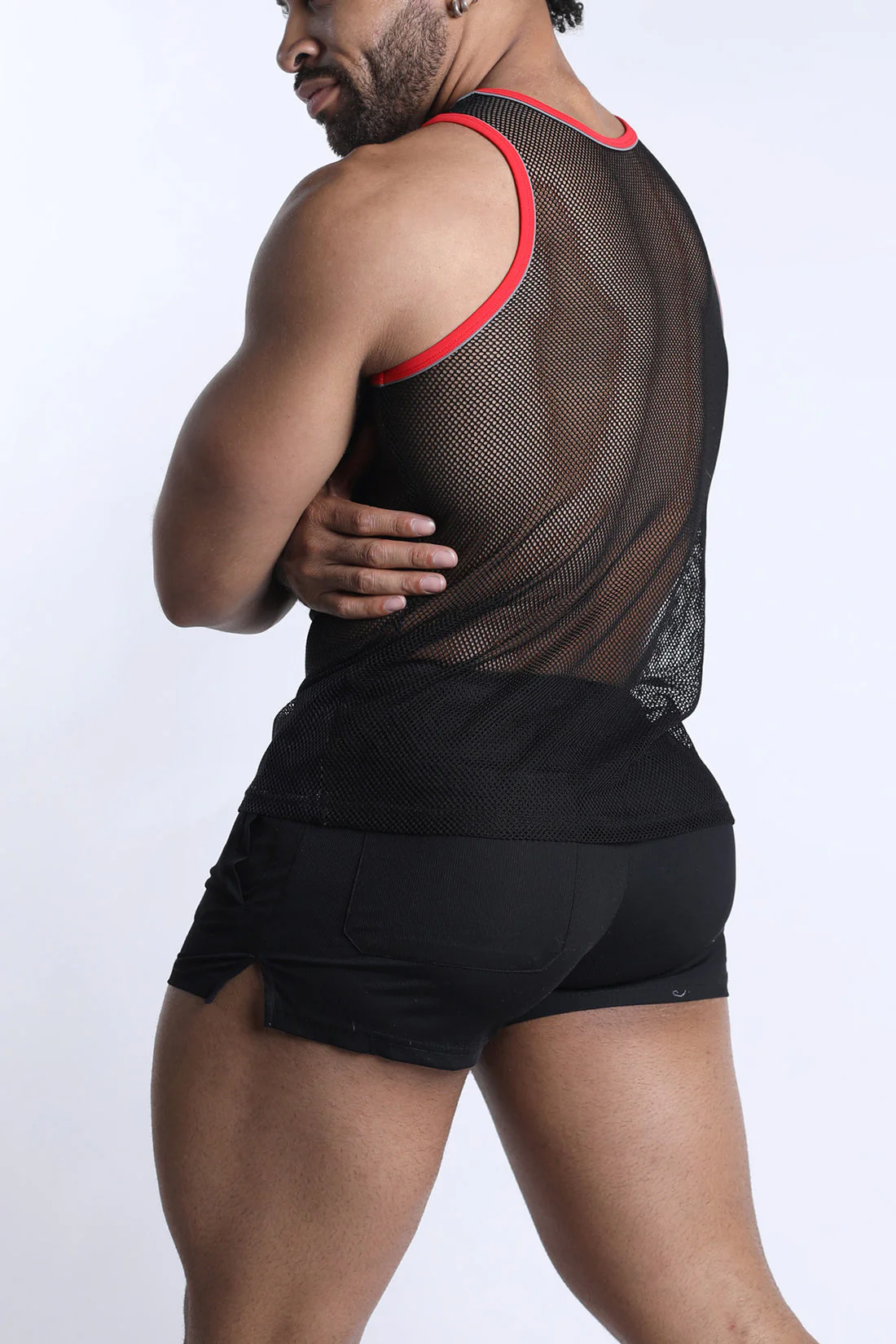 CELLBLOCK 13 Chain Reaction Mesh Tank Top - Red - Image 3