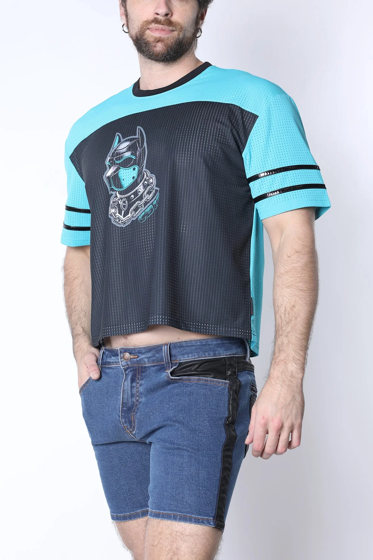 CELLBLOCK 13 Kennel Club DARK PUP Crop Top - Turquoise - Image 2