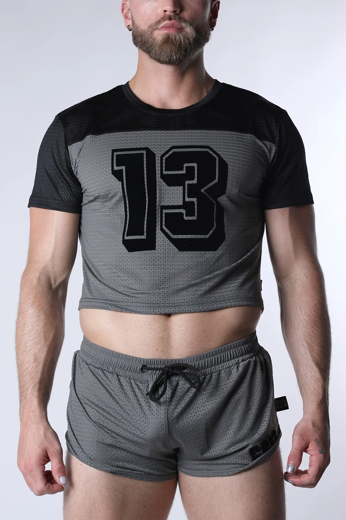 CELLBLOCK 13 Starter Mesh Crop Tee - Gray