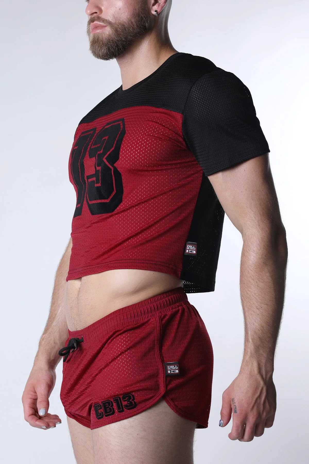 CELLBLOCK 13 Starter Mesh Crop Tee - Red - Image 2