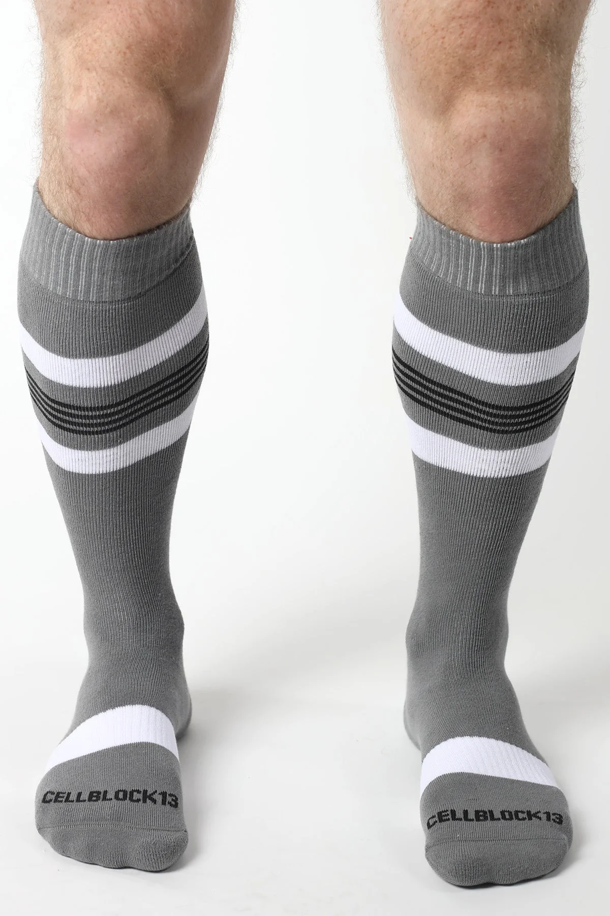 CELLBLOCK 13 Tight End Knee High Socks Gray - Image 2