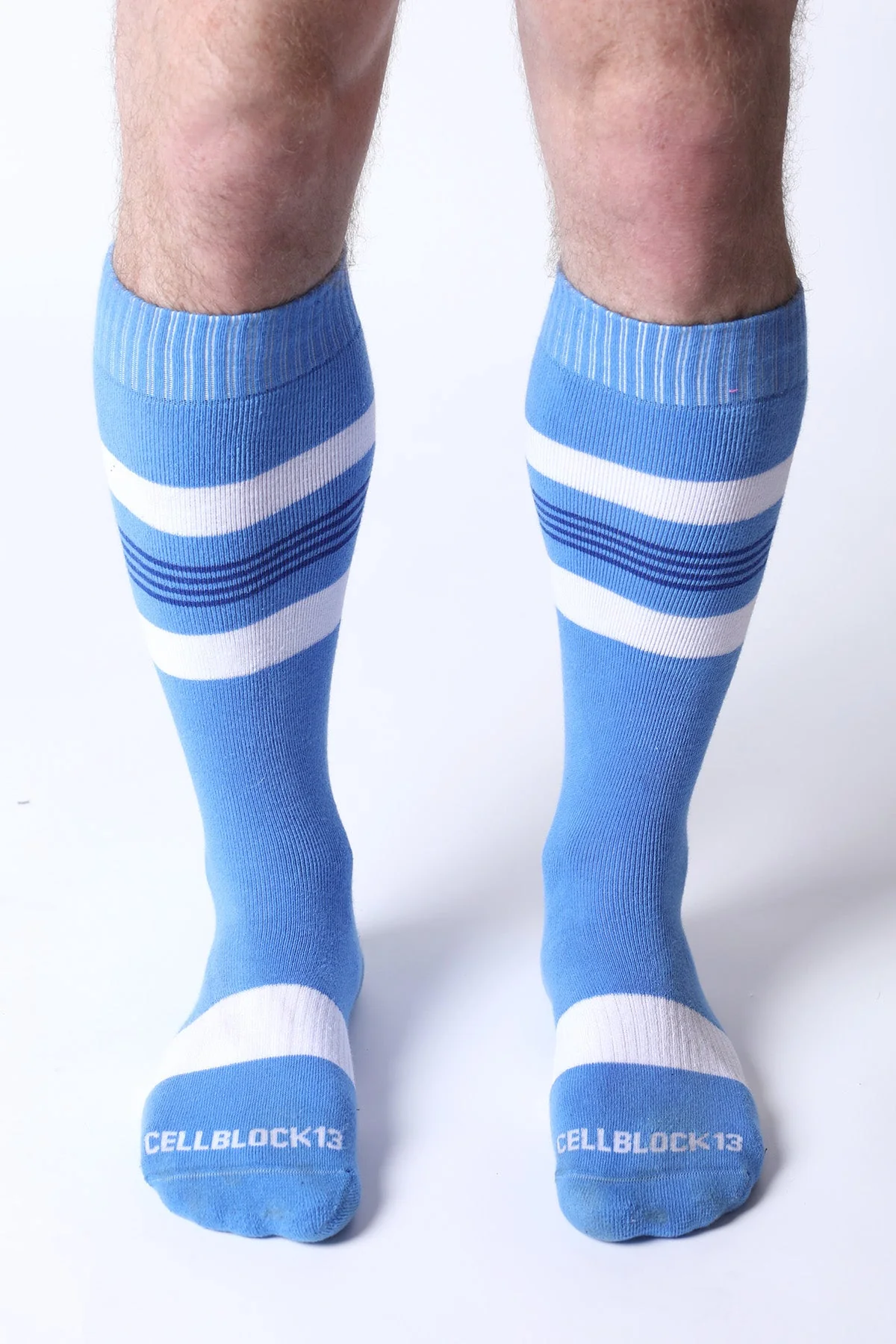 CELLBLOCK 13 Tight End Knee High Socks Light Blue - Image 2