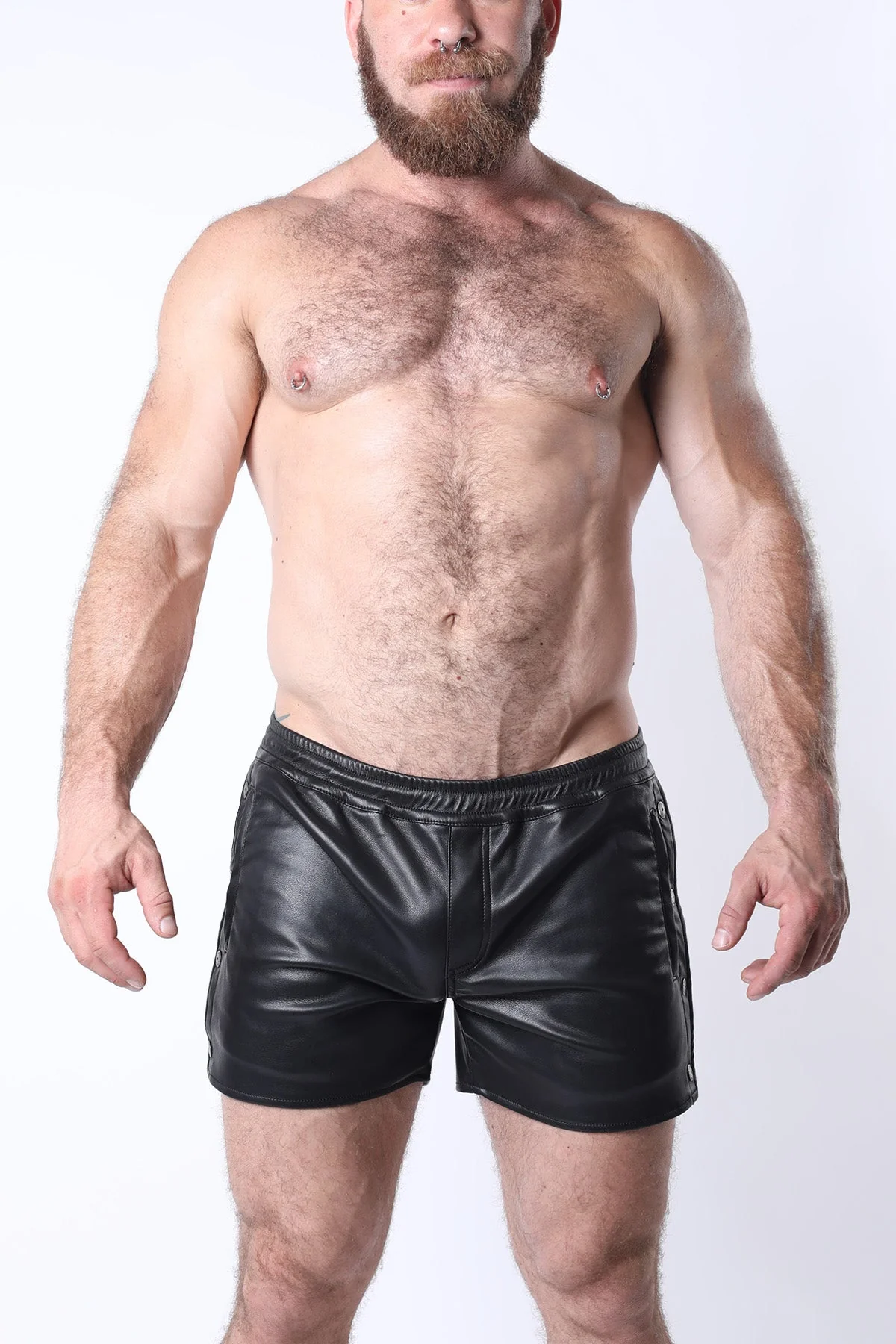 CELLBLOCK 13 Void Void Vegan Leather Snap Up Shorts - Image 3