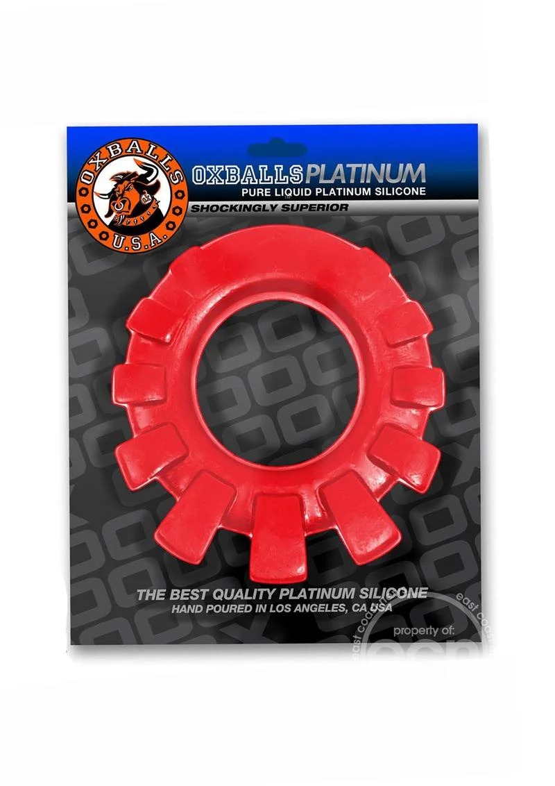 Cock-Lug Silicone Lugged Cock Ring - Red - Image 6