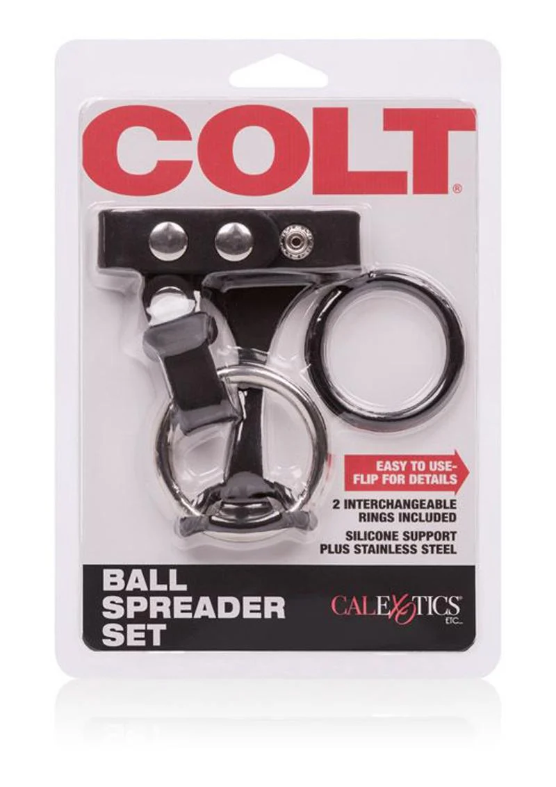 COLT Ball Spreader Set Cock Ring - Black - Image 4