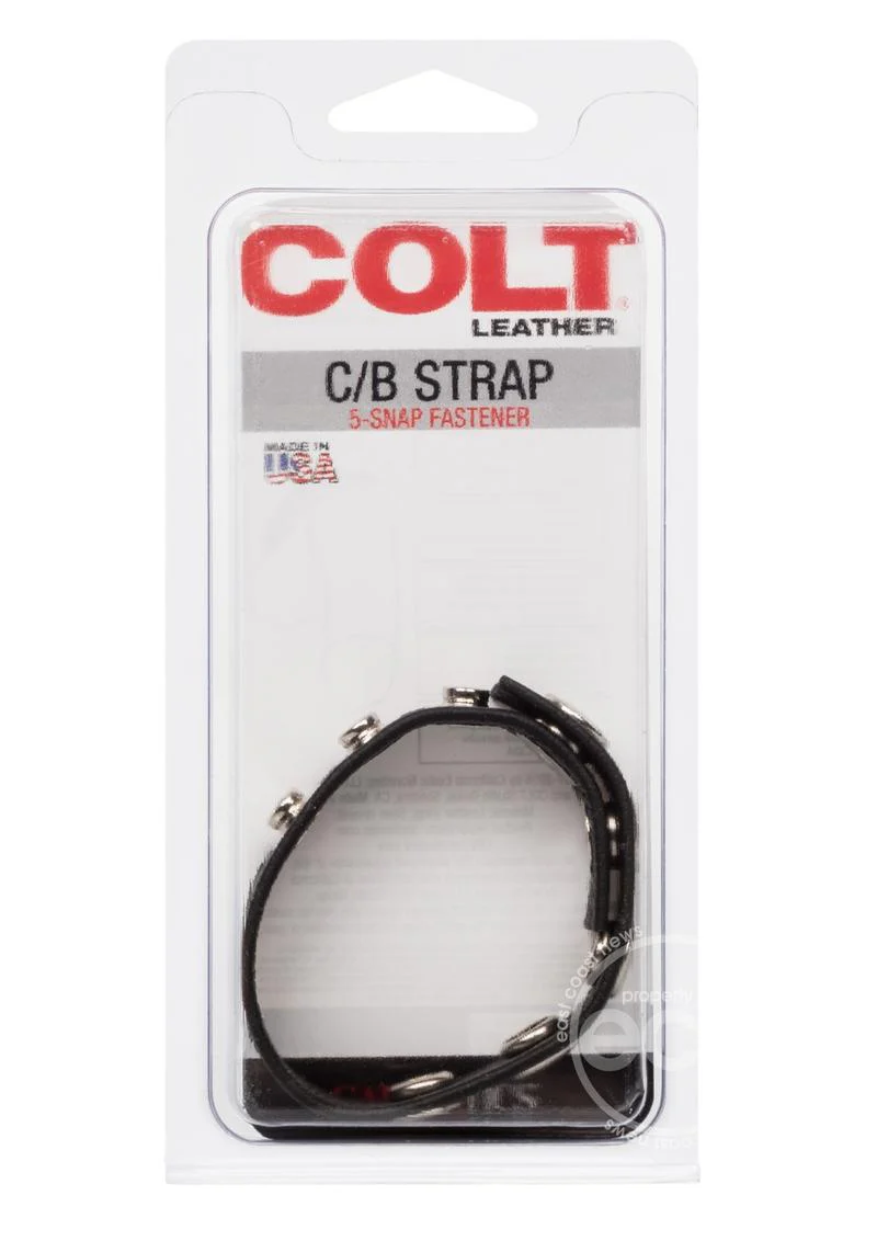 COLT Leather C/B Strap Adjustable Snap Cock Ring - Black - Image 3