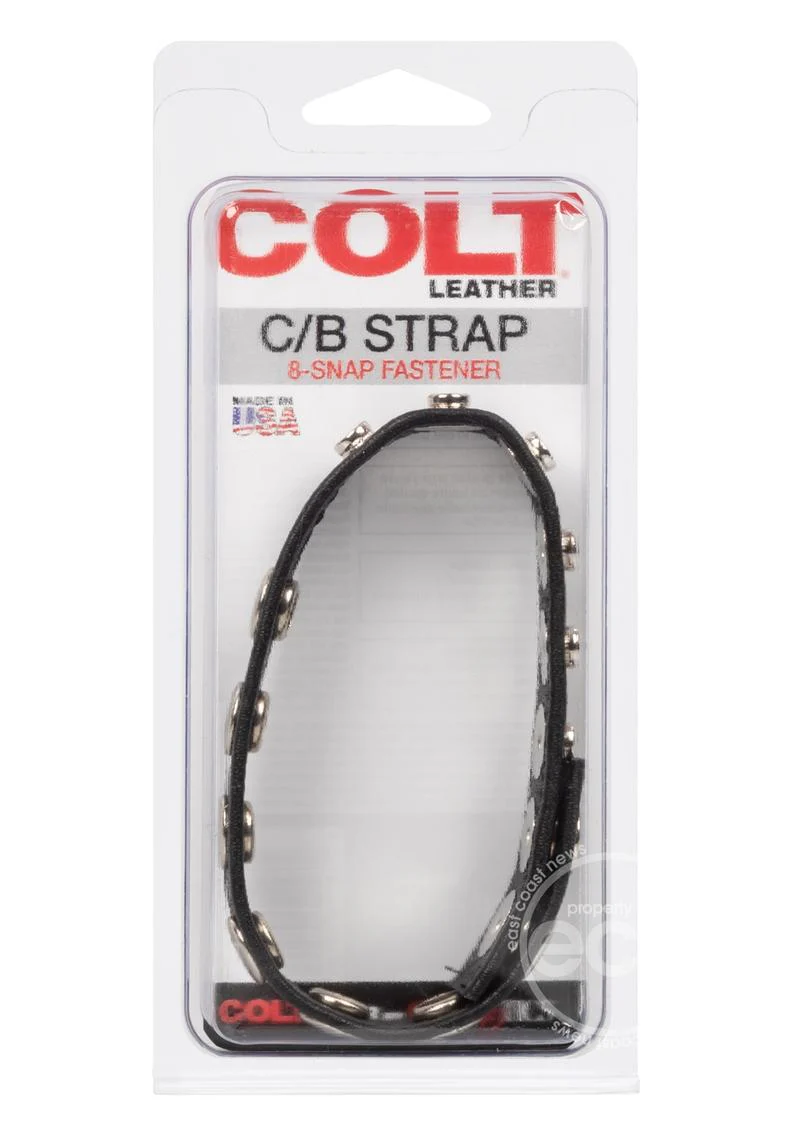 COLT Leather C/B Strap Adjustable Snap Cock Ring - Black - Image 5