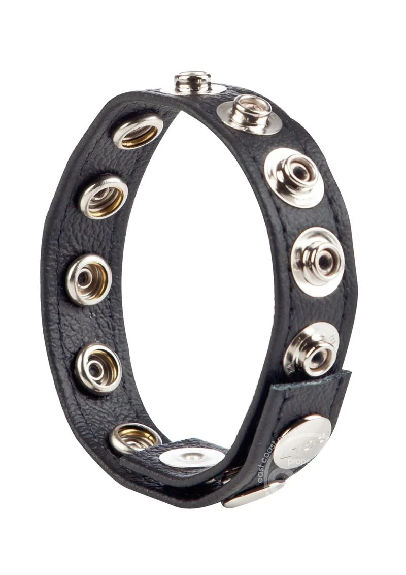 COLT Leather C/B Strap Adjustable Snap Cock Ring - Black - Image 6