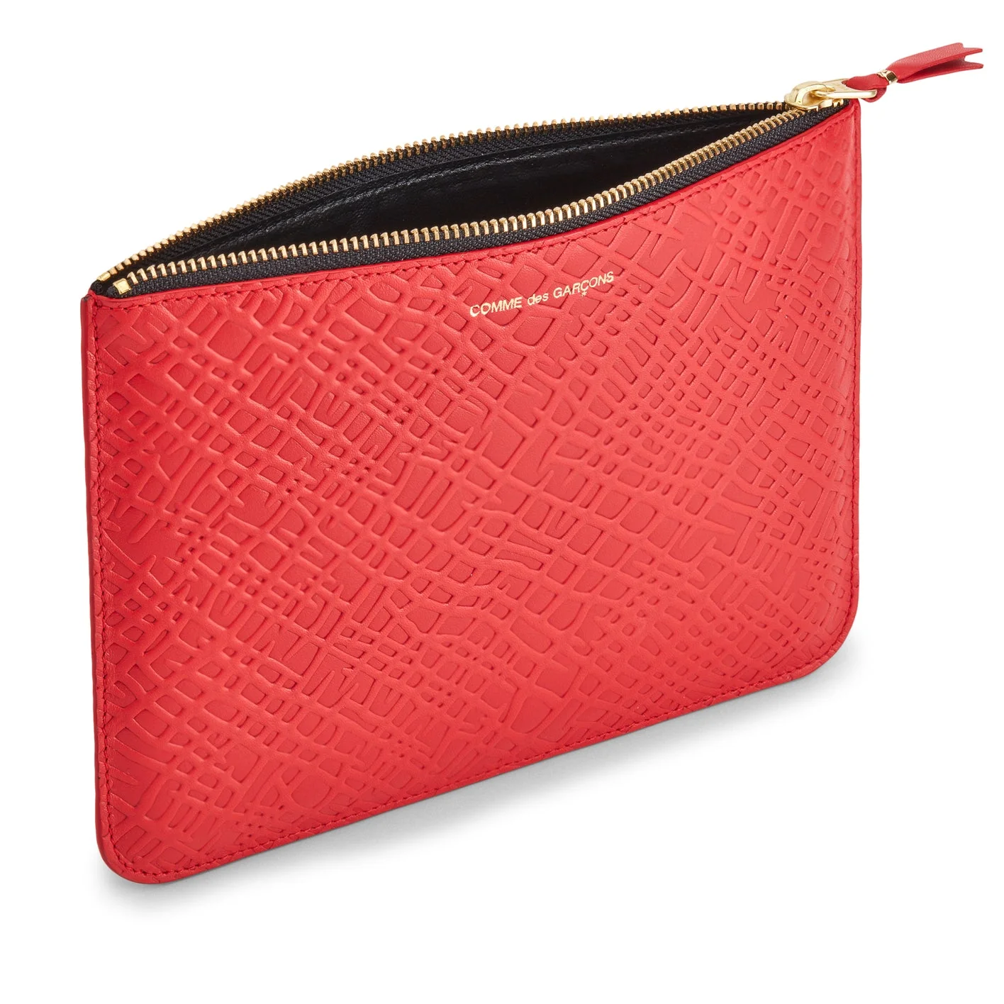 COMME DES GARÇONS EMBOSSED ROOTS POUCH WALLET RED - Image 3