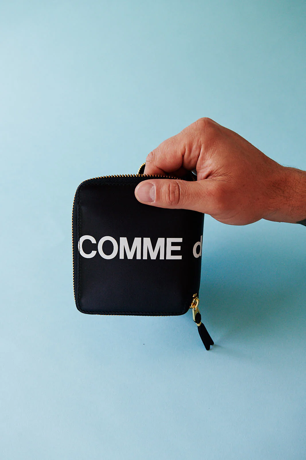 Comme des Garçons Huge Logo Full Zip Small Wallet (Black) - Image 2