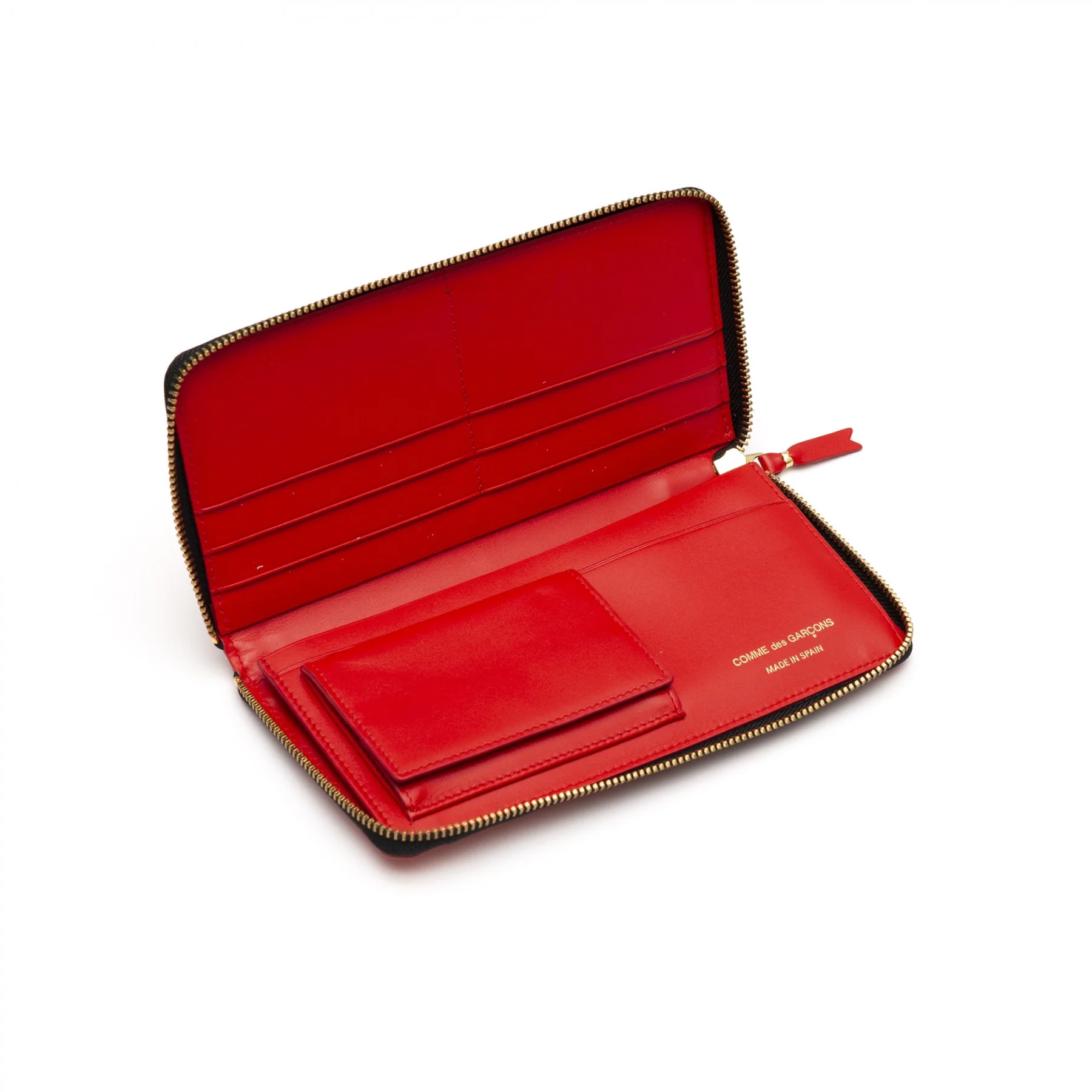 Comme des Garçons Huge Logo Zip Around Travel Wallet (Red) - Image 11