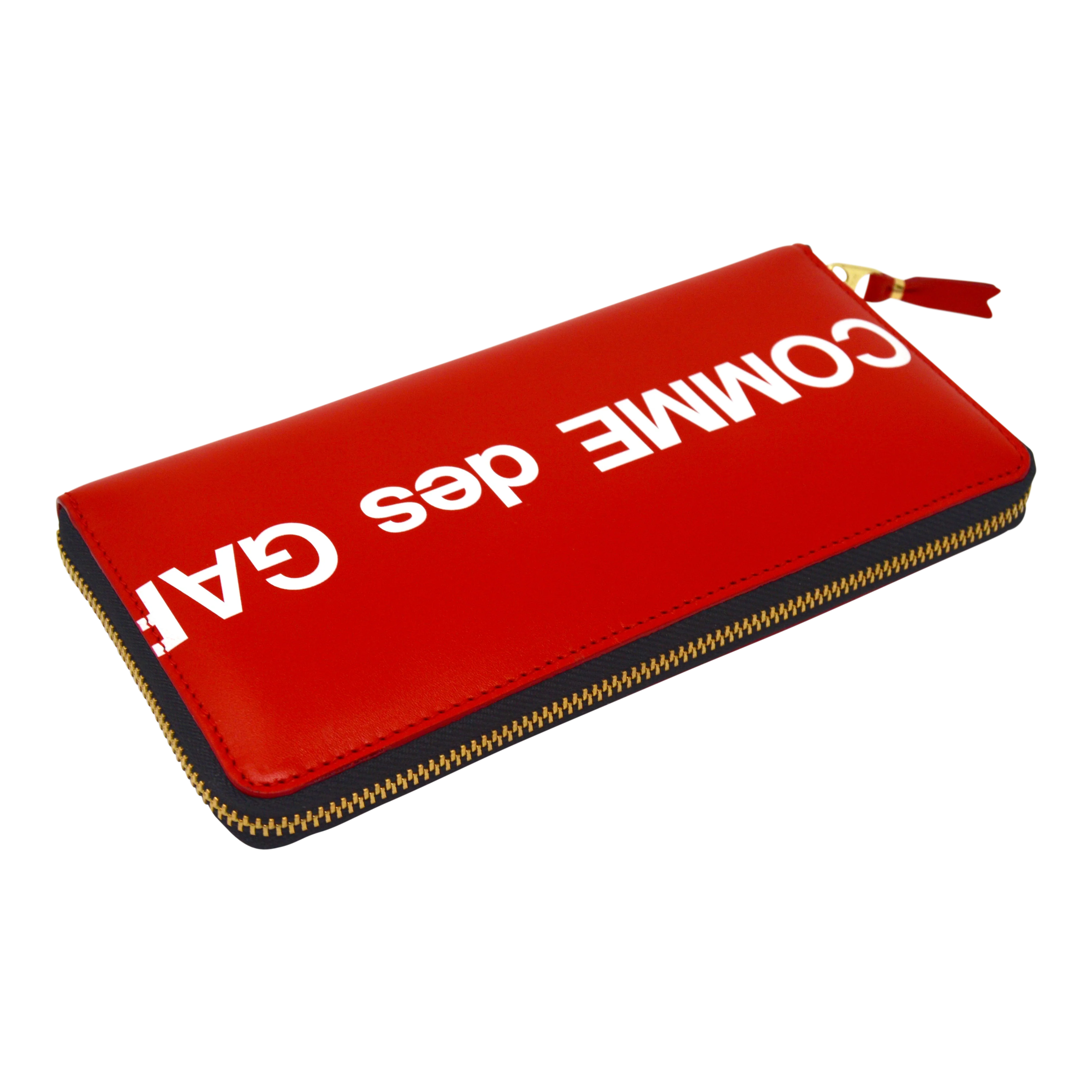 Comme des Garçons Huge Logo Zip Around Travel Wallet (Red) - Image 7