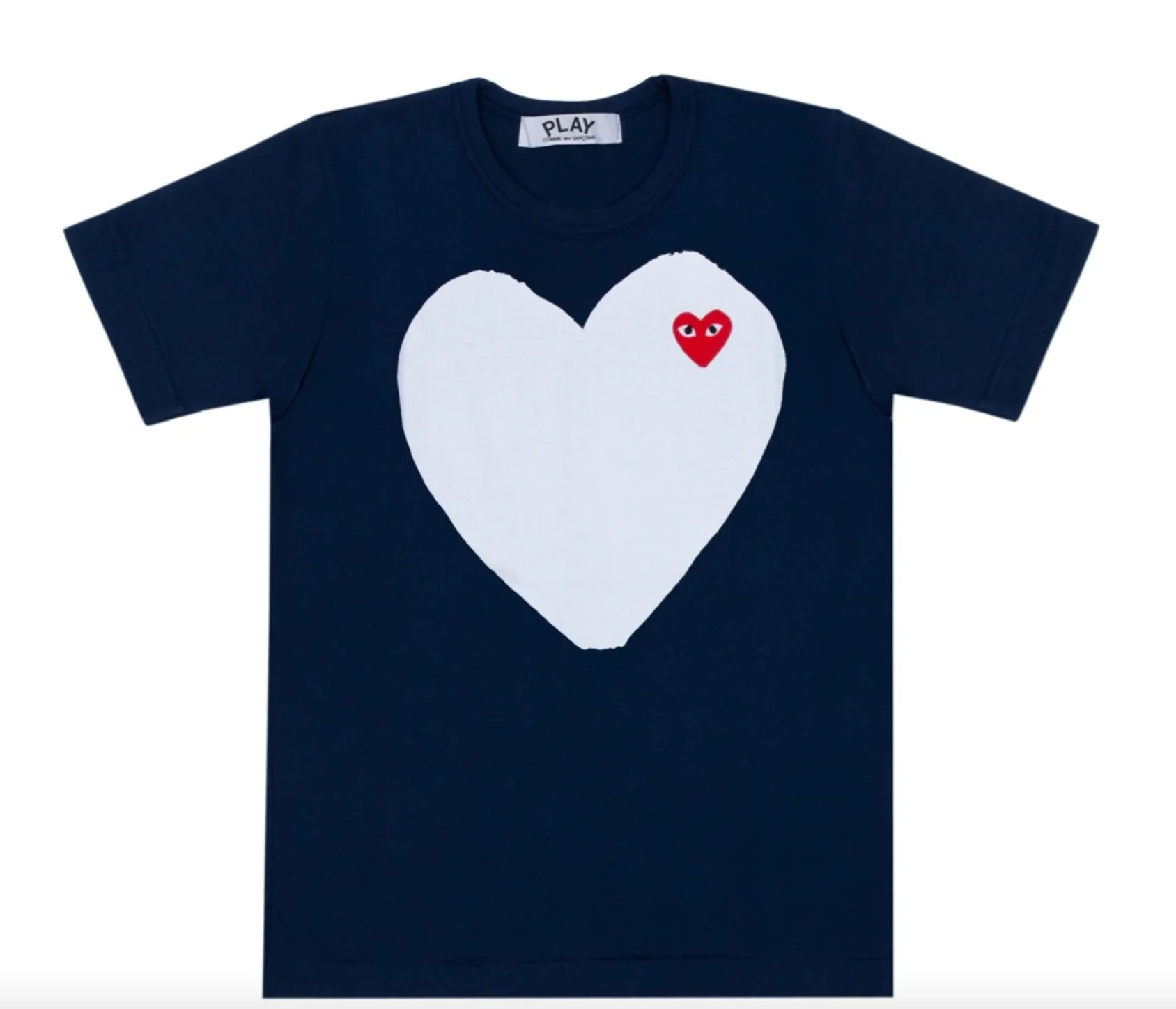 COMME des GARÇONS PLAY WHITE HEART NAVY T-SHIRT - Image 3
