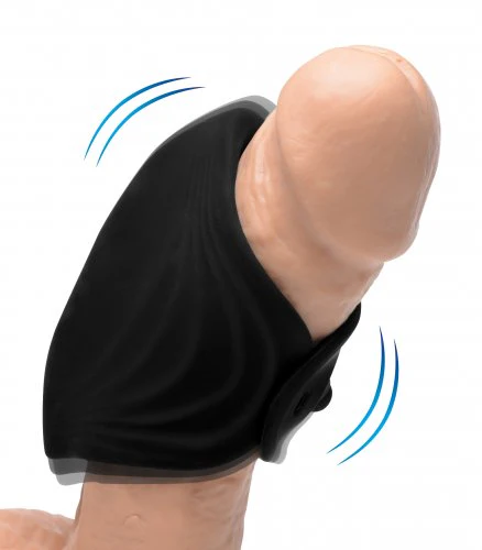 10X Pleasure Stroke Vibrating Silicone Penis Sleeve - Image 2