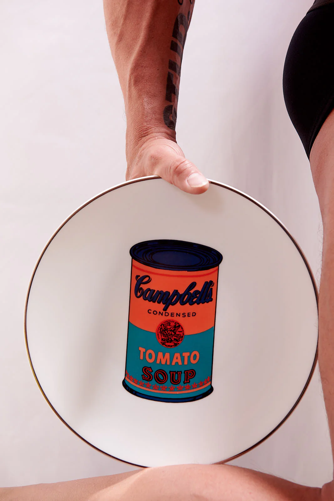 ANDY WARHOL PORCELAIN PLATE -  CAMPBELL - ORANGE/BLUE - Image 2
