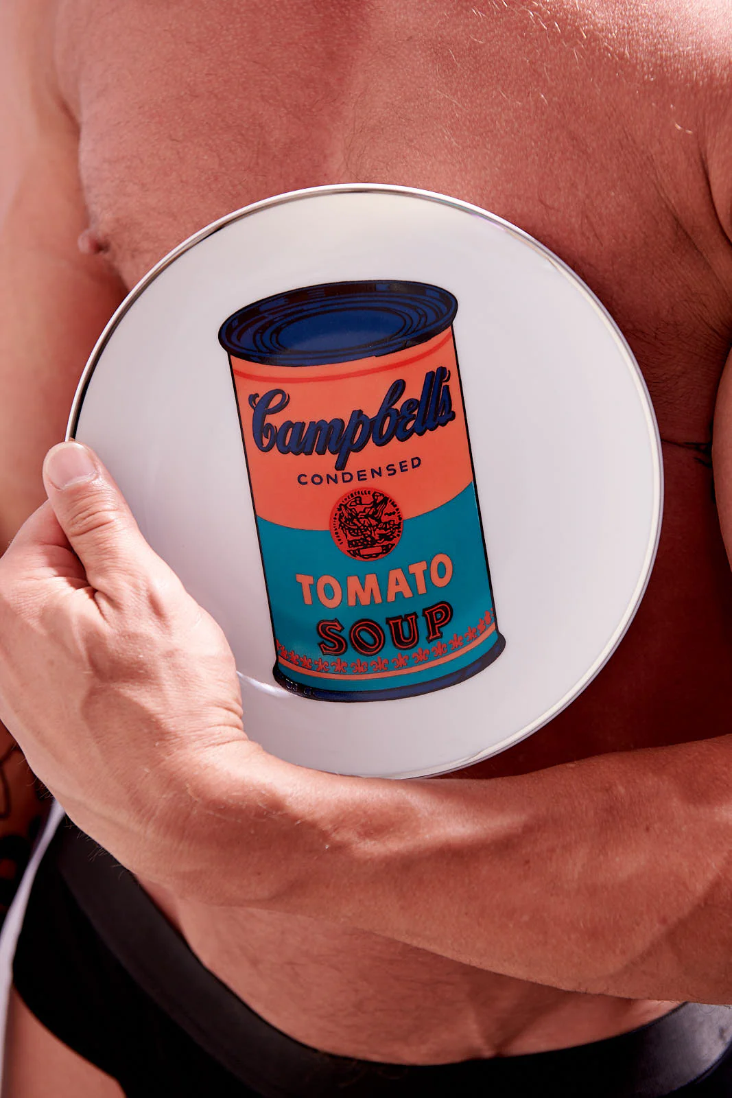 ANDY WARHOL PORCELAIN PLATE -  CAMPBELL - ORANGE/BLUE - Image 4