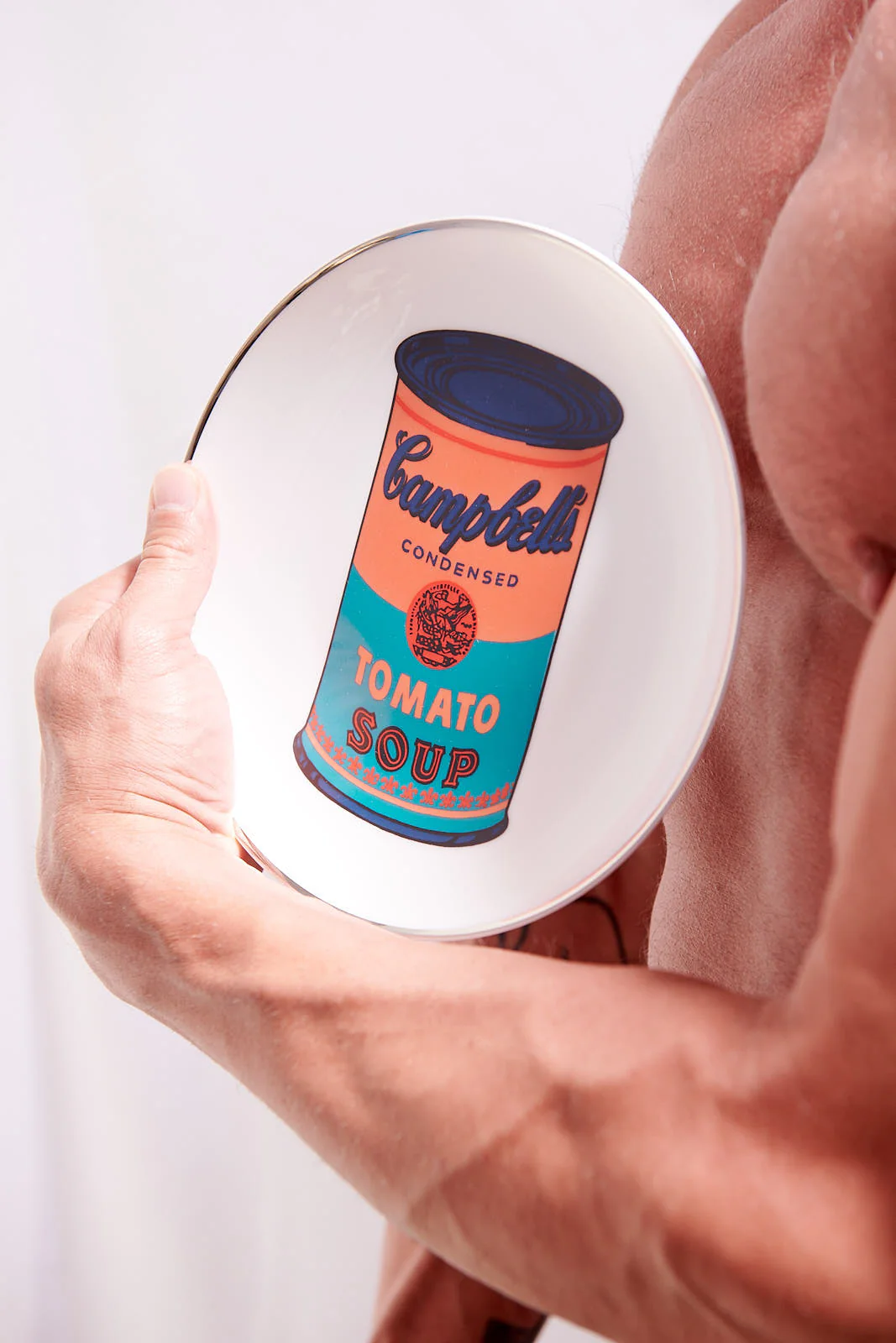 ANDY WARHOL PORCELAIN PLATE -  CAMPBELL - ORANGE/BLUE - Image 5